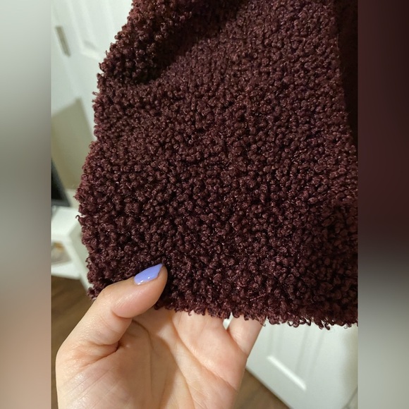 Sanctuary Burgundy Sherpa Women’s Three Button Coat XS - Picture 12 of 12